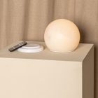 Simone Marcel Auguristo white alabaster globe table lamp